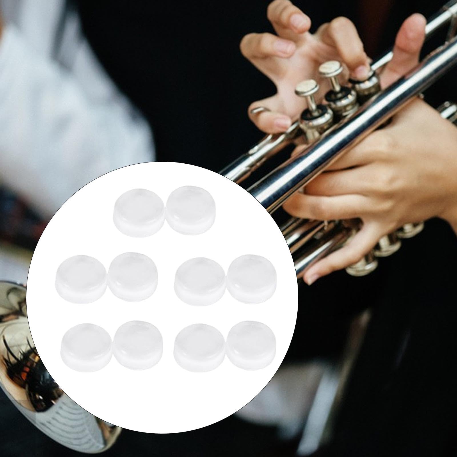 DuskHaven Lot de 10 Tampons pour Pistons de Trombone, Tampons En Silicone pour Trompette, Tampons pour Clés D'eau, Pièces En Laiton pour Euphonium. Installa