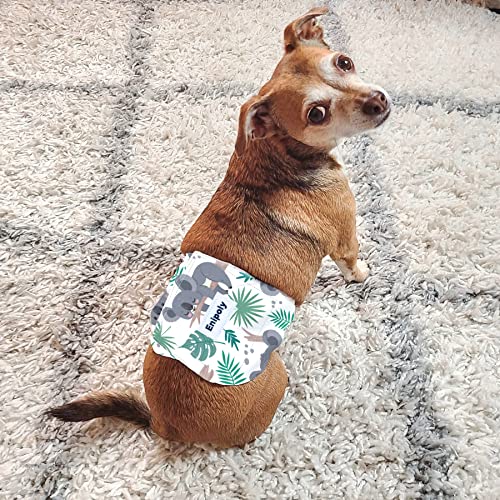 Enipoly Male Dog Diapers For Small Medium Dogs (3 Packs) Washable Doggie Belly Bands Reusable Puppy Wraps (Pattern Koala,Polar Bear,Milk Cow), S #TOP1