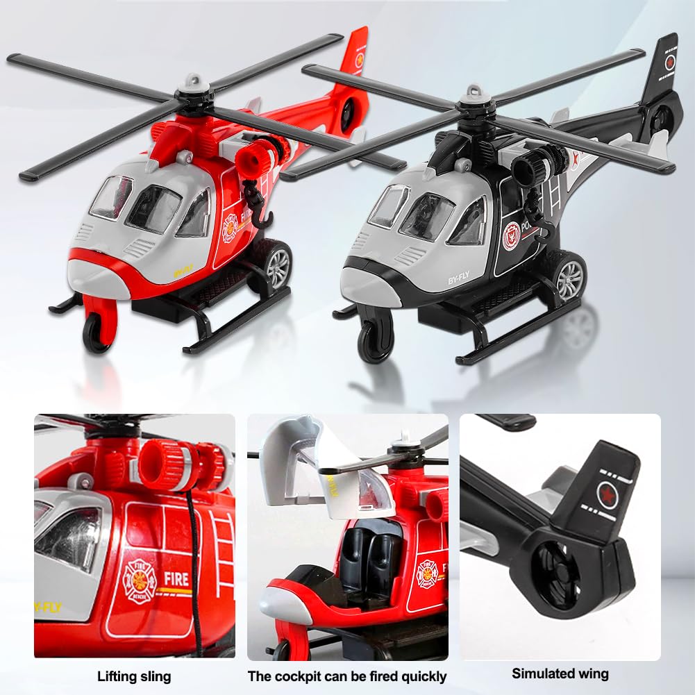 HAJXXMM Helicopter Toy, Toy Helicopter, Helicopter Models for Kids Airplane Toys Boys Plane Playset - Image 3