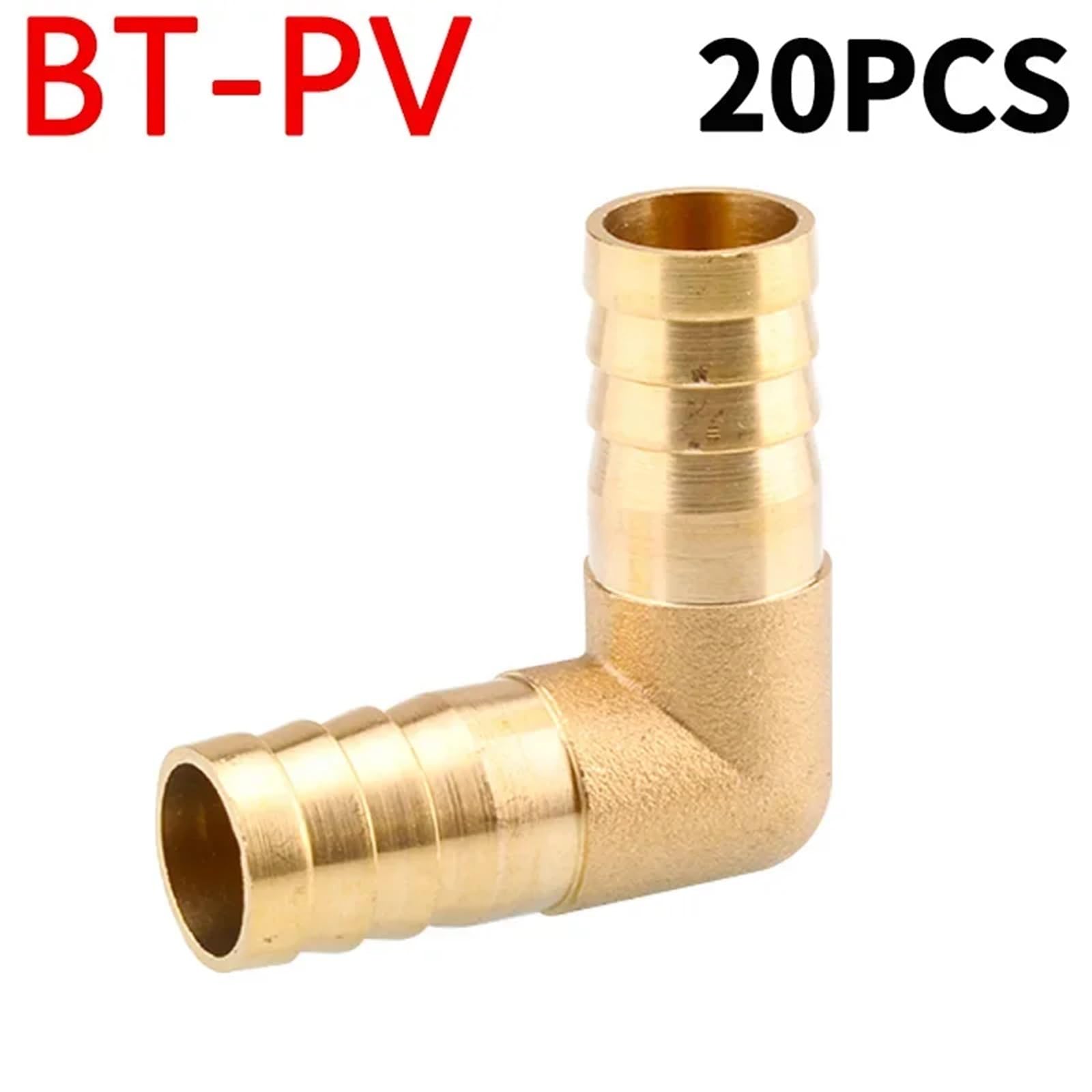 20 Stück Kupfer-Pagoden-Wasser-/Ari-Rohrverschraubungen mit Messing-Schlauchrohrverschraubungen for 6-19-mm-Schläuche, einschließlich 2-, 3- und 4-Wege-Anschlüsse (Color : Elbow, Size : 12mm (20pcs)