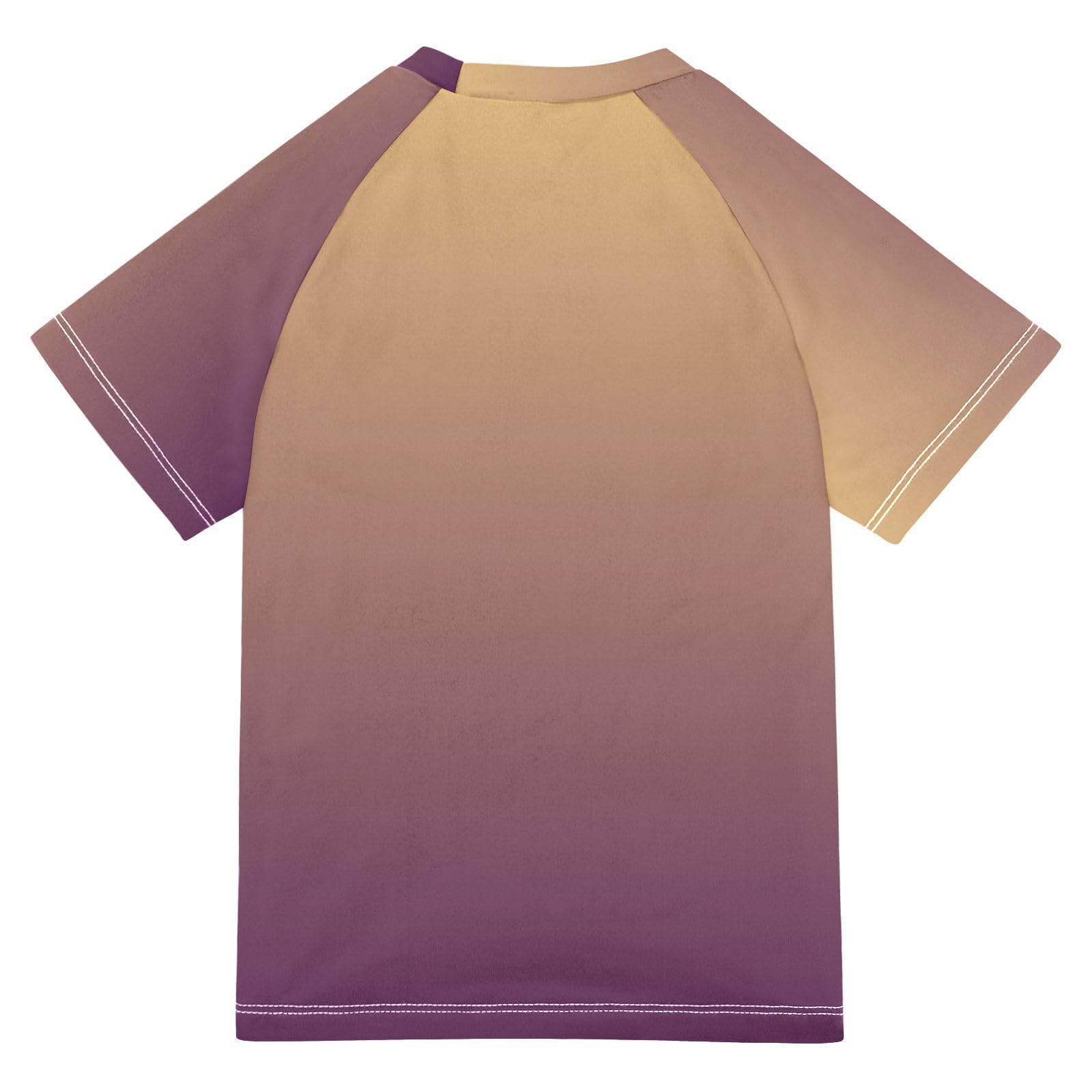 Kids Bathing Suit Short Sleeve Little Girls Swimsuit 3T Brown Gradient