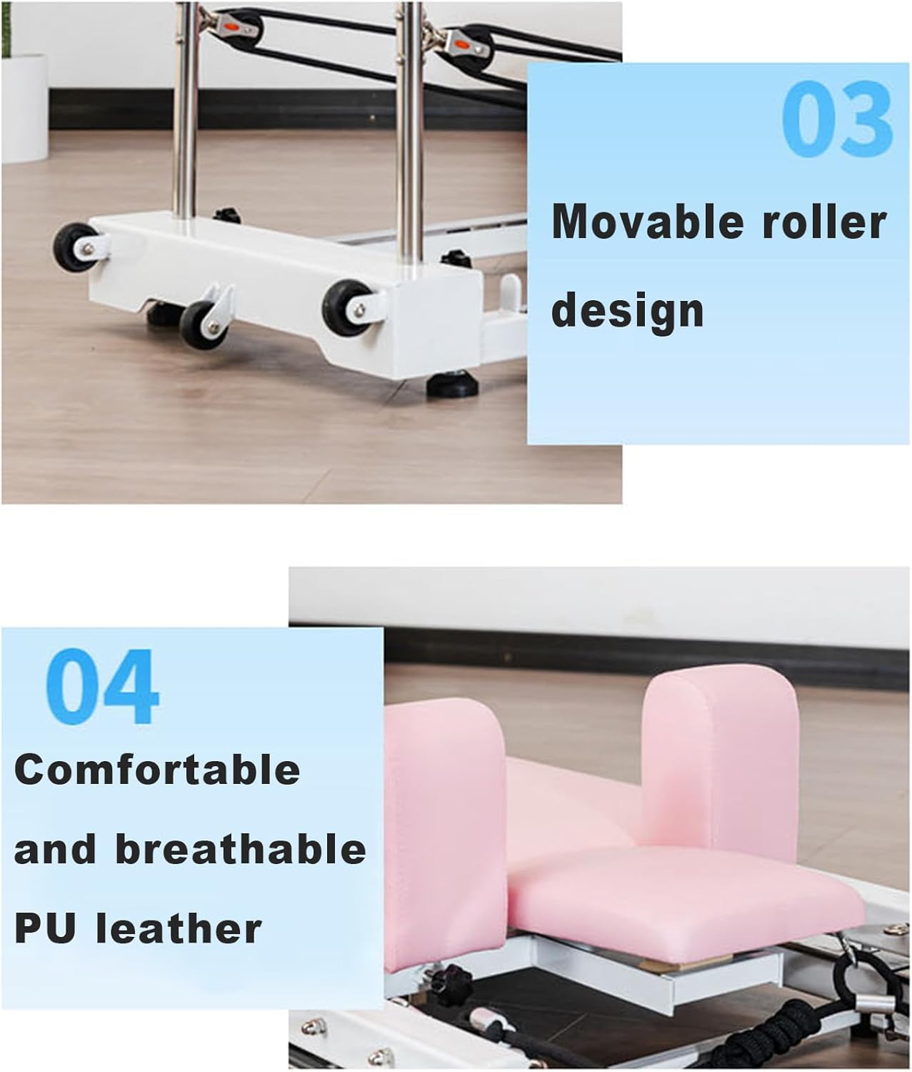 Máquina De Pilates Reformer Plegable, Reformer De Pilates Multifunción, Reformer De Pilates Portátil para El Hogar, Equipo De Estudio para El Hogar para Entrenamiento De Fuerza, Mejor, A