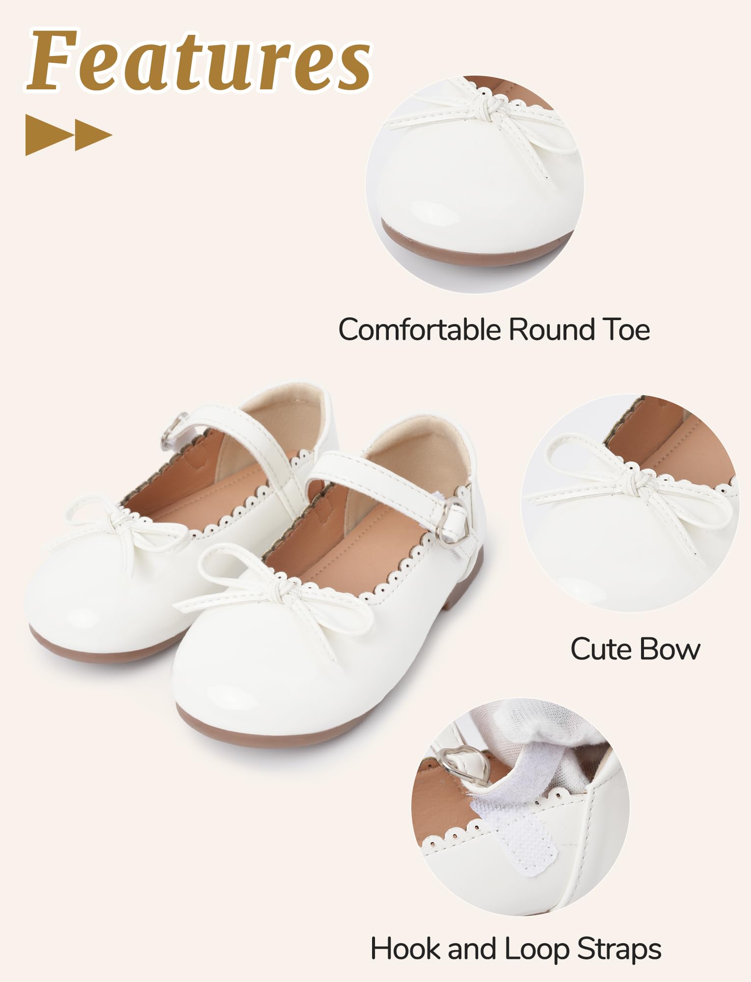 SEAUR Mode Chaussures Mary Jane Fille Chaussures de Cérémonie Mariage Princesse Enfant Ballerines Mary Jane Cuir 21-30 EU
