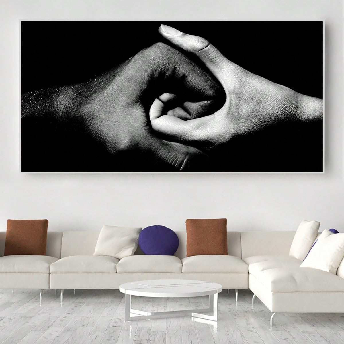 Lámina decorativa minimalista para pared y salón en cuadro en blanco y negro de 20x40cm