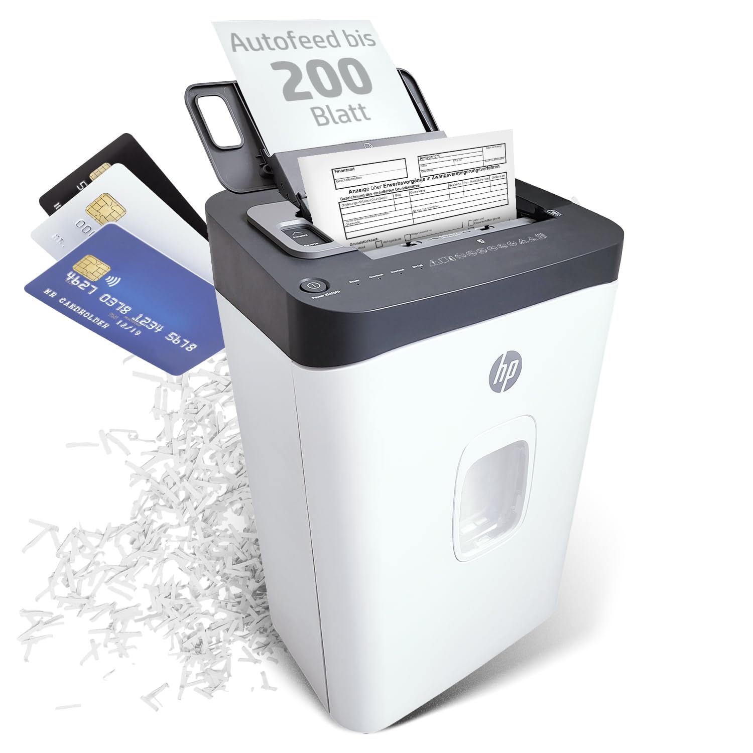 HP One HRED Auto 200CC biało-szara niszczarka