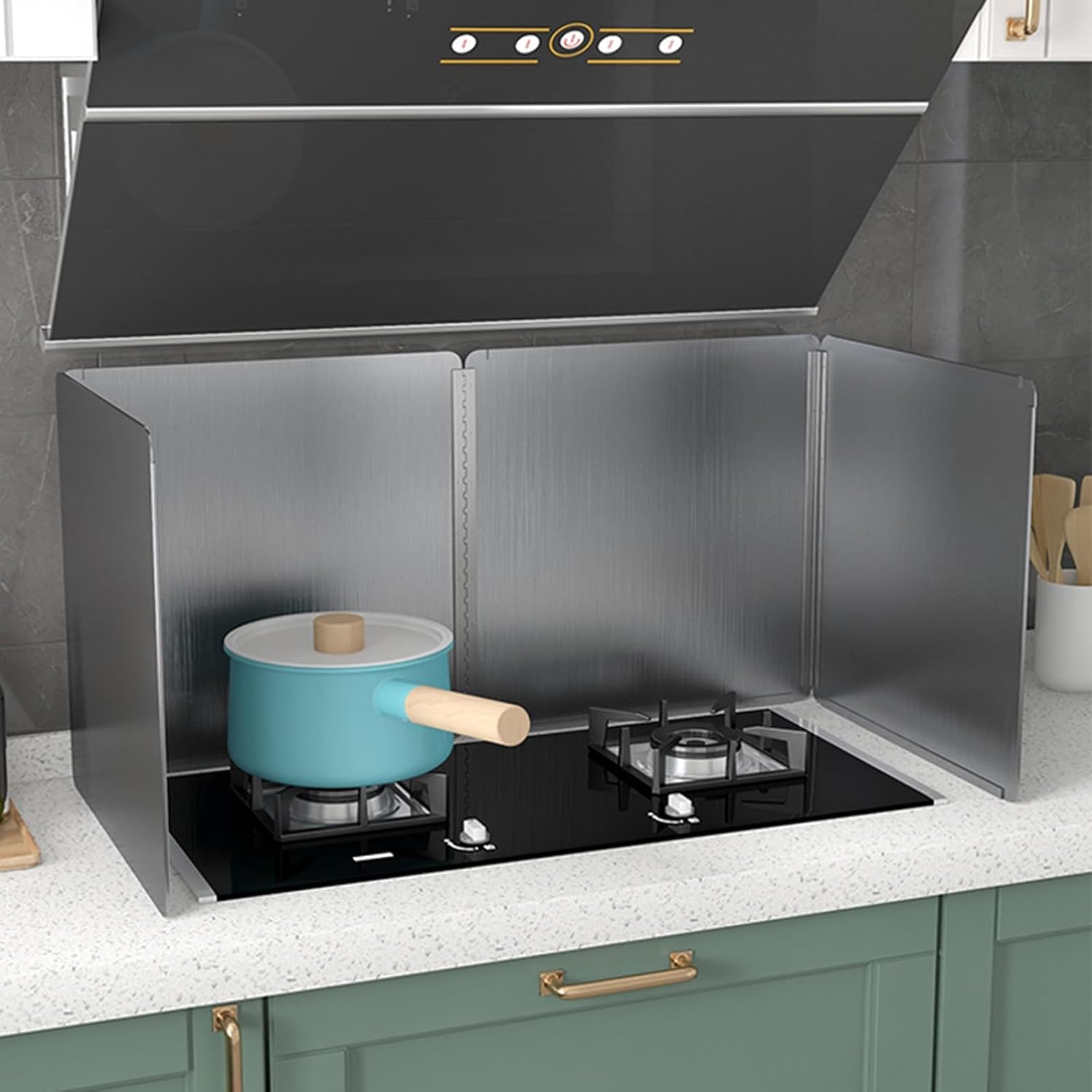 Écran anti-éclaboussures cuisine inox pour protéger les murs