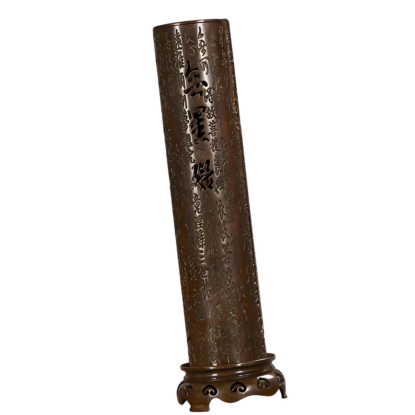 our fave Antique Metal Vertical Incenses Burners with Heart Sutras Carvings Hollow Cylinder Censers for Meditations Home Decors Vertical Scented Stove