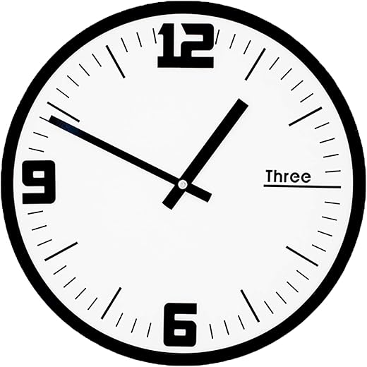 Stephanie Imports Modern Minimalist Bold Black on White Wall Clock