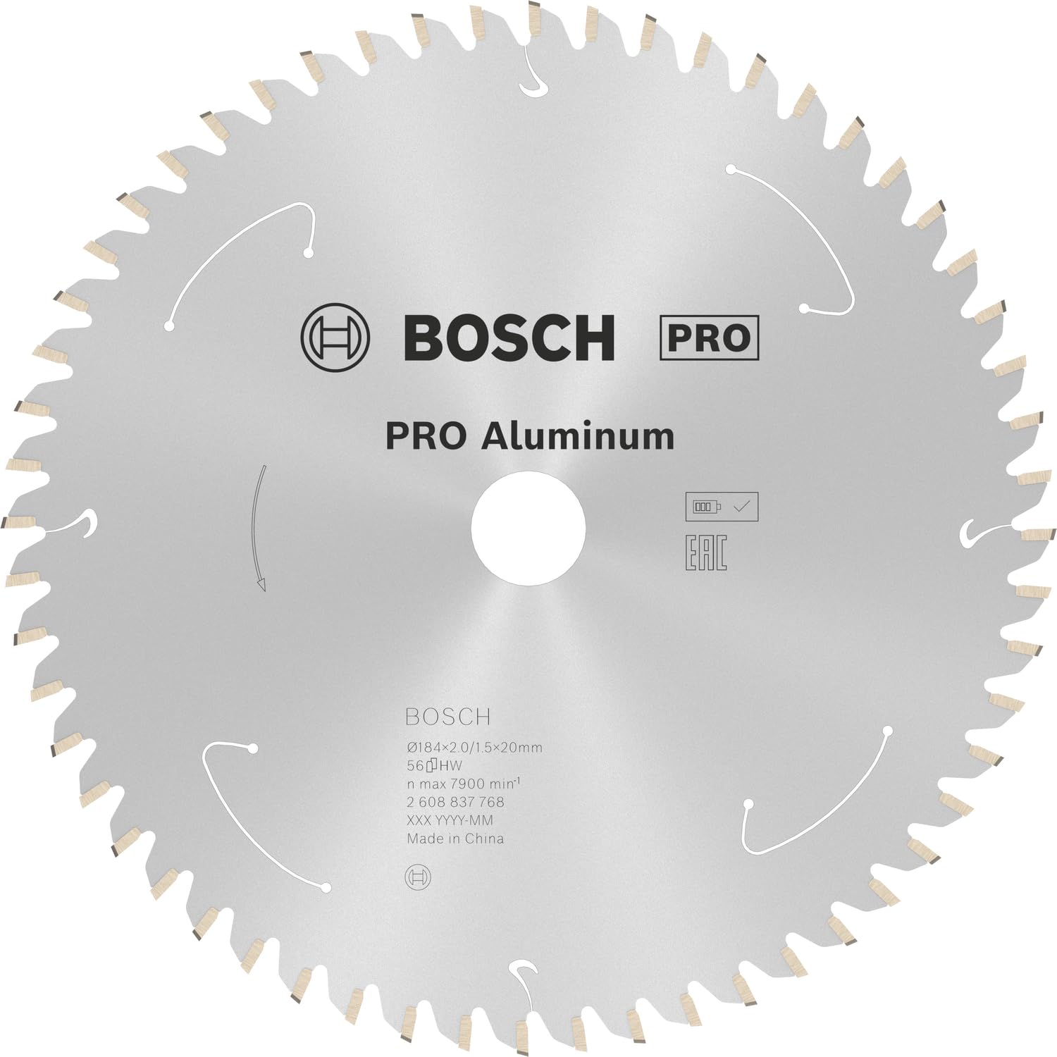 Bosch PRO Cordless Circular Saw Blade for Aluminium 184mm 56T 20mm
