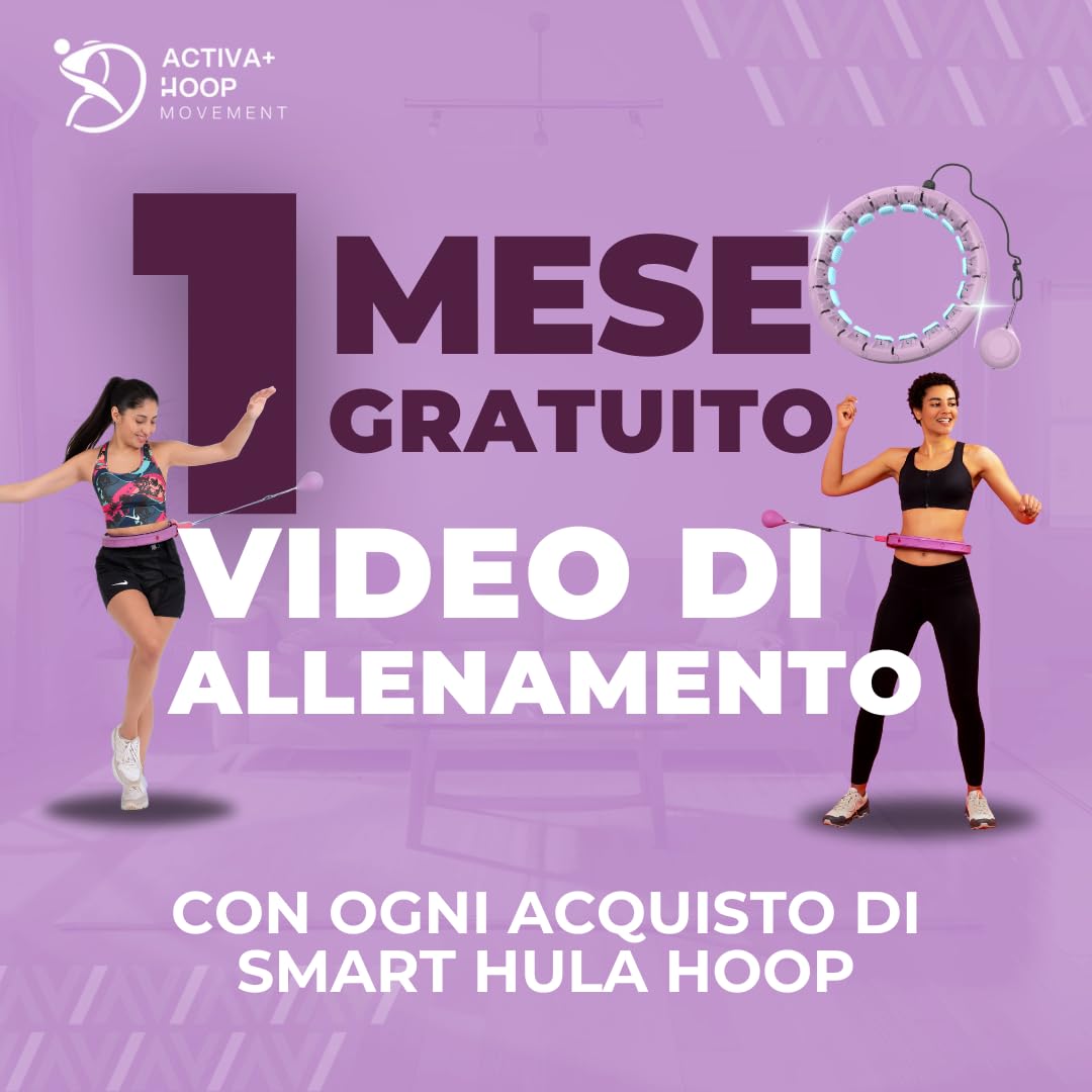Swiss Activa+ Smart Hula Hoop with Weight Ball with Counter – 60-112 cm Hula Hoop that Never Falls – Smart Hoop – Fitness Hula Hoop with Weighted – Fitness Hoop Hula Hoop with Ball –Smart Hoola Hoop