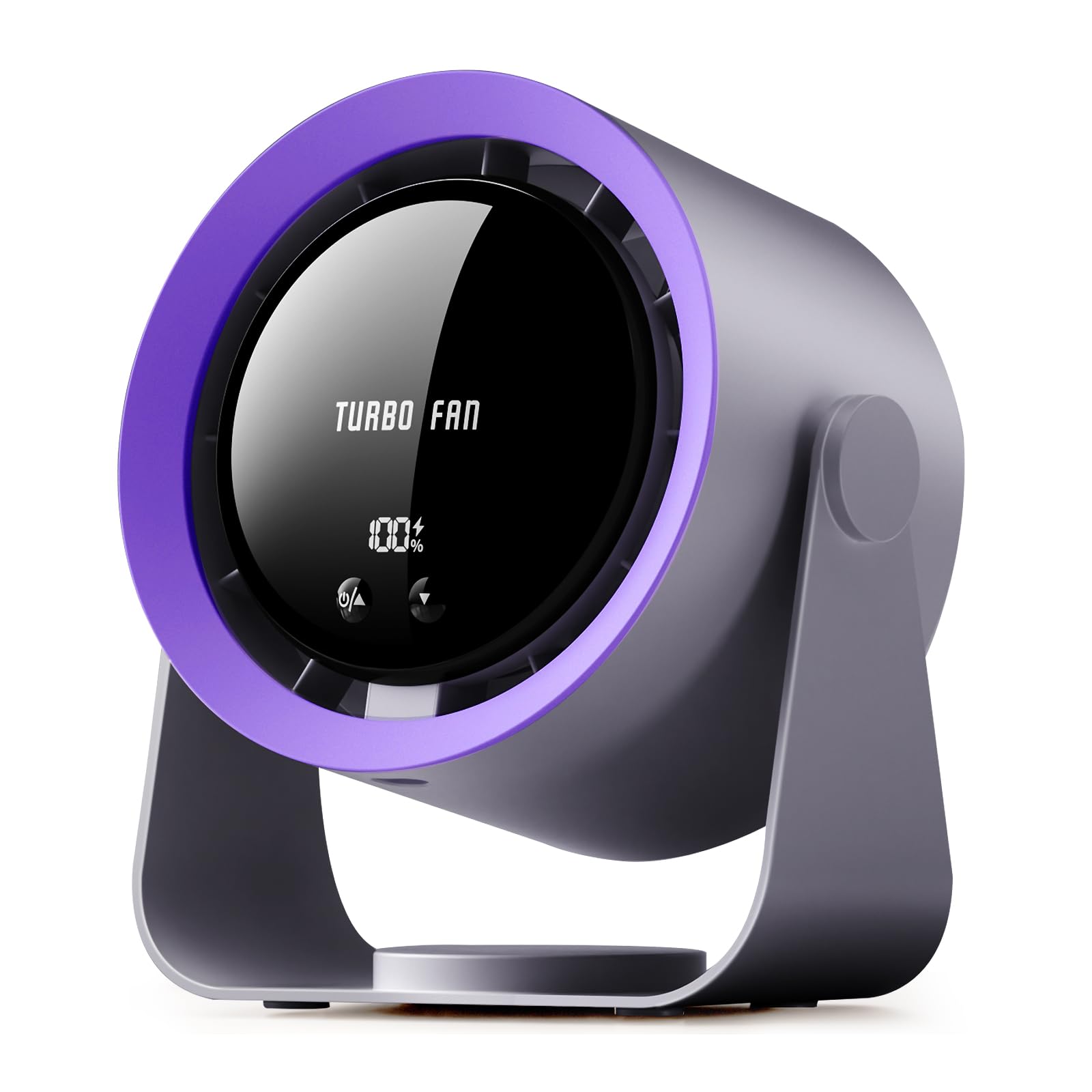 yokye Desk Fan, USB Desktop Fan with LED Display & Long Battery Life, 100 Speeds, 90° Adjustable Head Tilt, 3-in-1 Powerful Table Fan for Bedroom, Kitchen, Office, Home,Camping (Dark Gray)