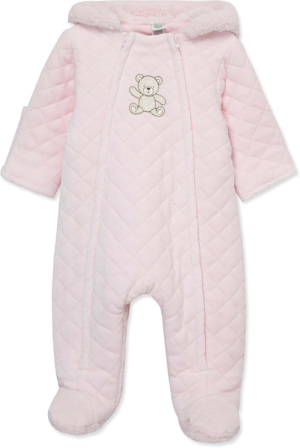Little Me Clothes for Baby Boys' and Girls' Quilted Velour Pram Fall Winter Snowsuit with Fold-Over Mitts, 3 to 9 Months