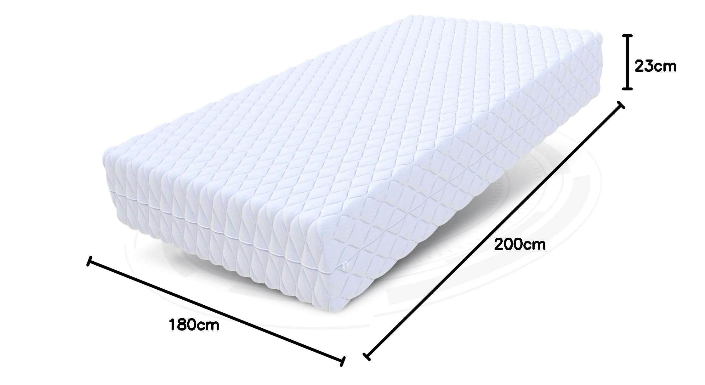 FDM Matratze 180x200 cm Härtegrad H2 H3 Höhe 23 cm Taschenfederkernmatratze Polyurethan-Schaum 7 Komfortzonen mit Hypoallergenem Waschbarem Jersey Bezug Oeko-Tex Mariner