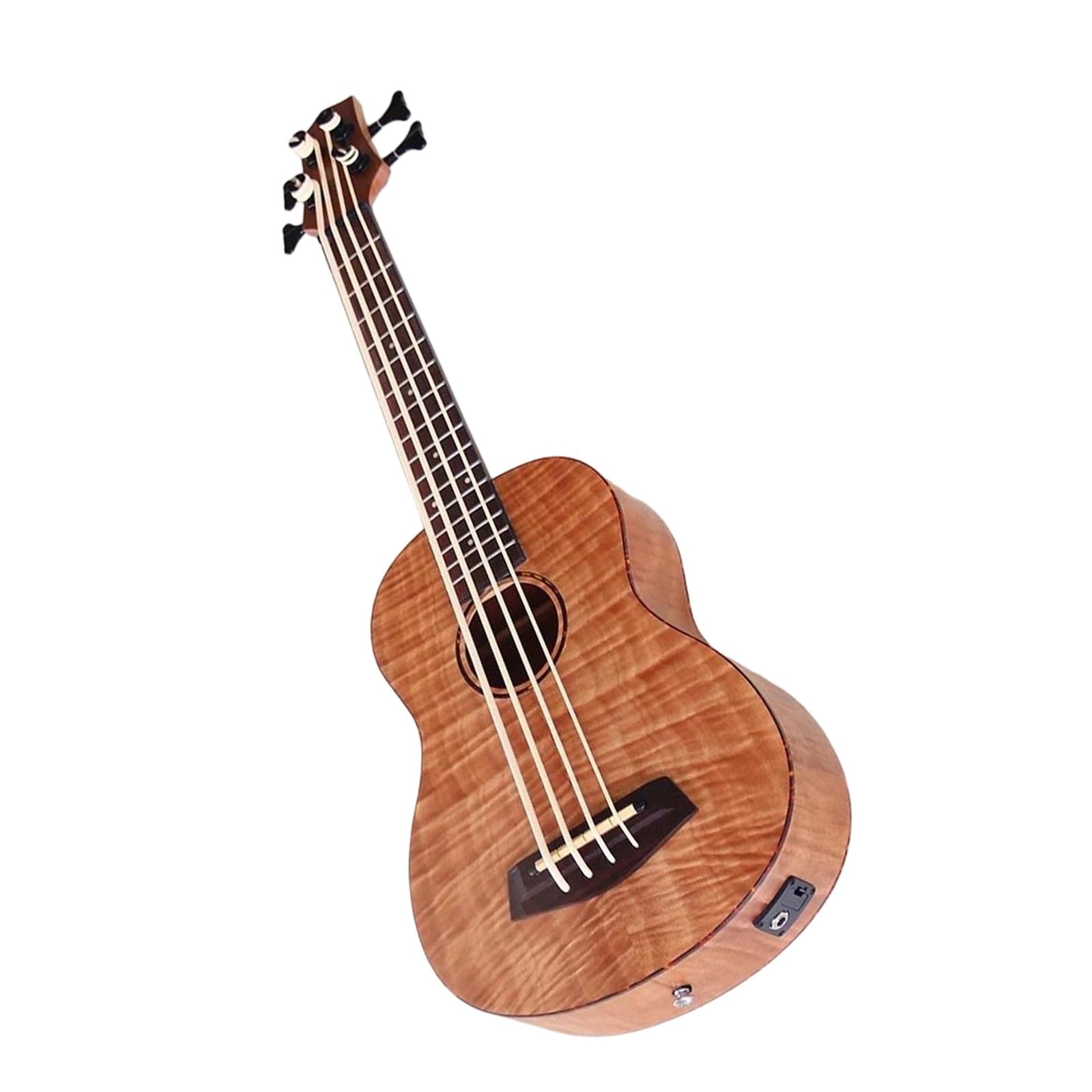 Professionelle Ukulele 30 Zoll Elektro Ukulele Bass Natürliches Finish 4 Saitiges Mini Instrument(M7 Flame maple)