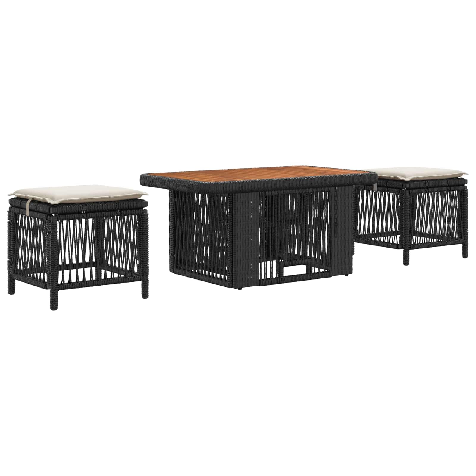 Ensemble de salle à manger pour jardin résistant intempéries 3 pièces
