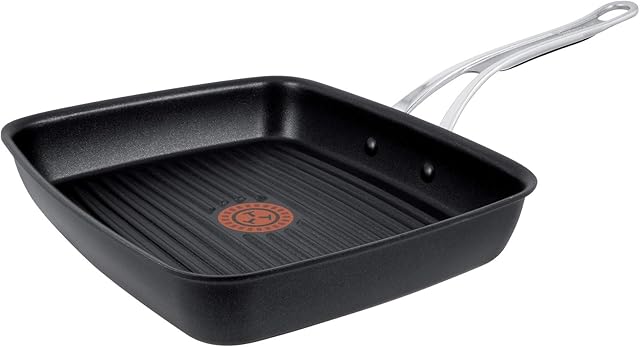 Tefal Jamie Oliver Hard Anodised Premium Series Grill Pan - 23x27cm, Black