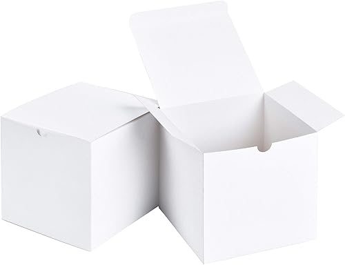 Vista 9 de SHIPKEY 10 cajas de regalo blancas con tapas, cajas de regalo cuadradas duraderas de 5 x 5 x 5 pulgadas, caja de regalo para bodas, Navidad