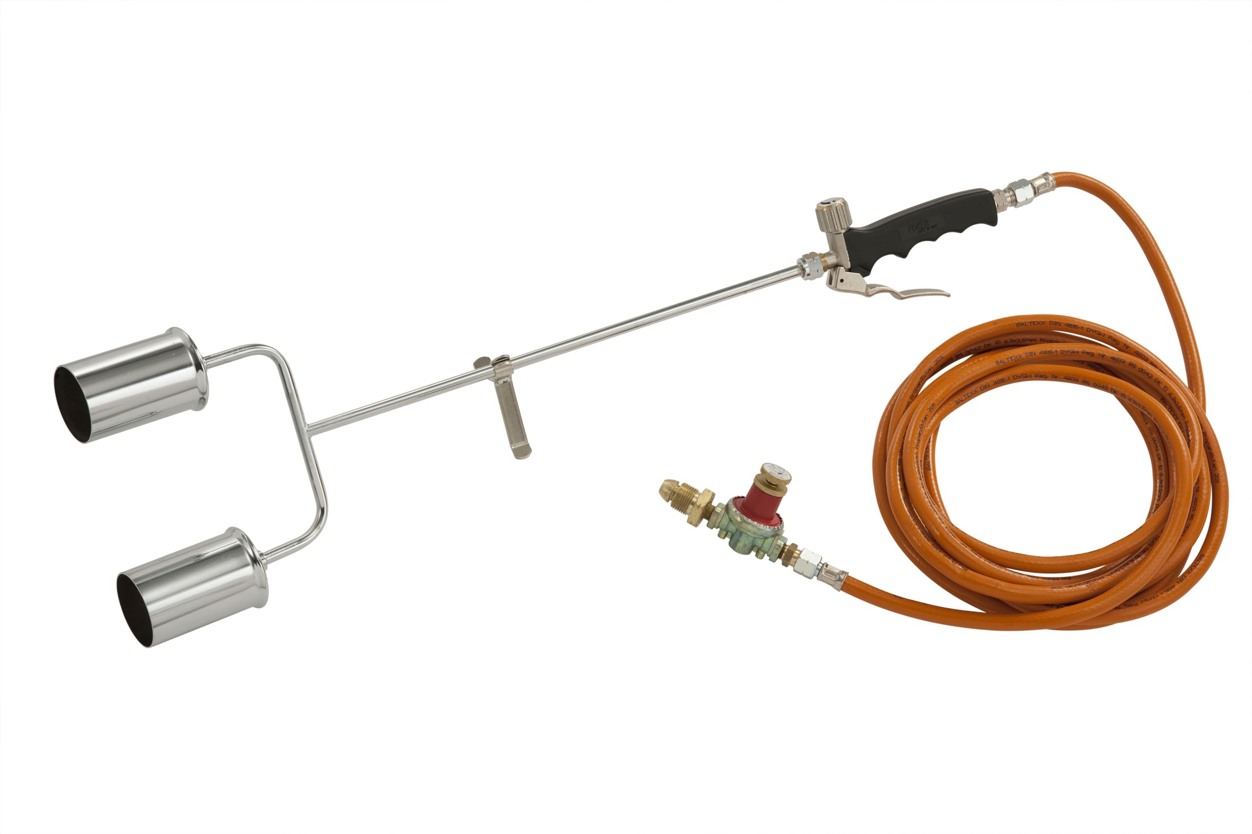 Hamilton Gas Products Propane Roofers Torch | Complete Kit - 3M Hose & Regulator, with a Double Head Tube Burner| Bitumen, Felt, Weed Burning, Snow or Ice Melting
