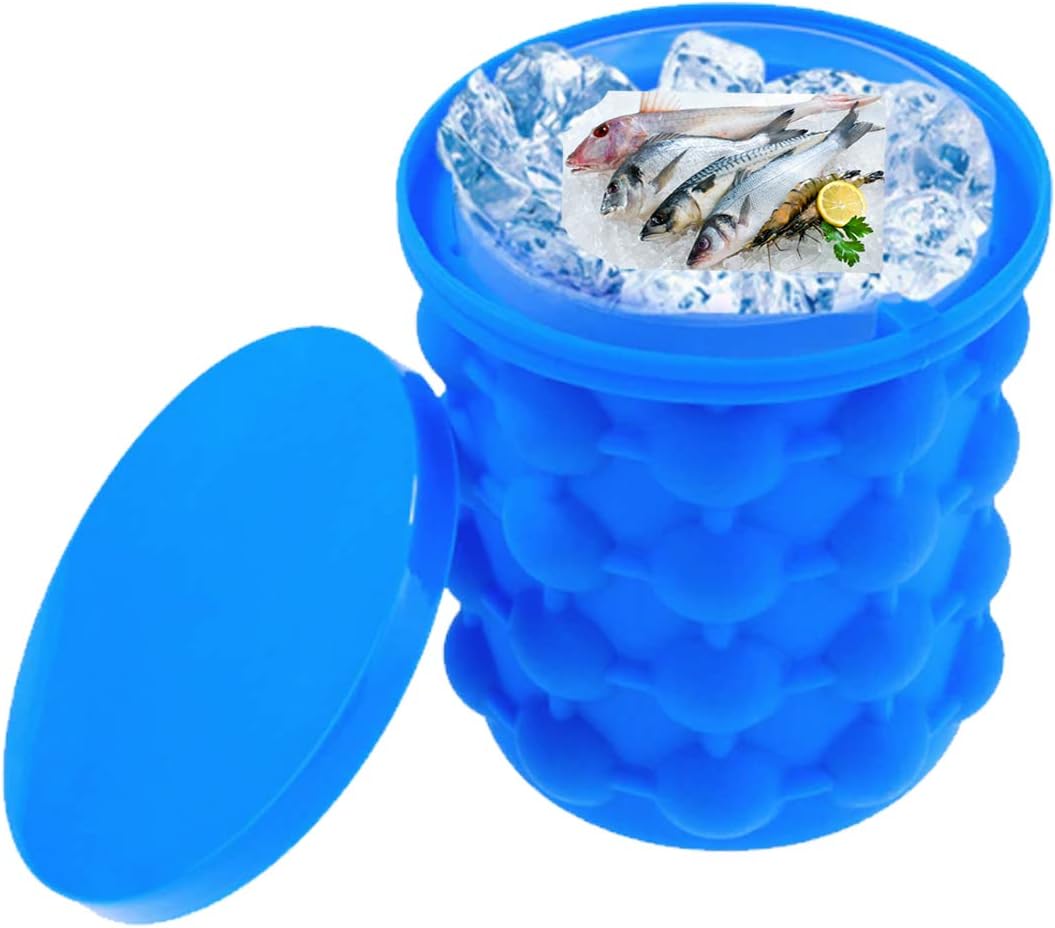 Hunting Hobby Silicone Ice Bucket for Fishing,Outdoor,Camping,Hiking,Hunting,Survival,Can Use in 2 Ways Cold Or Hot