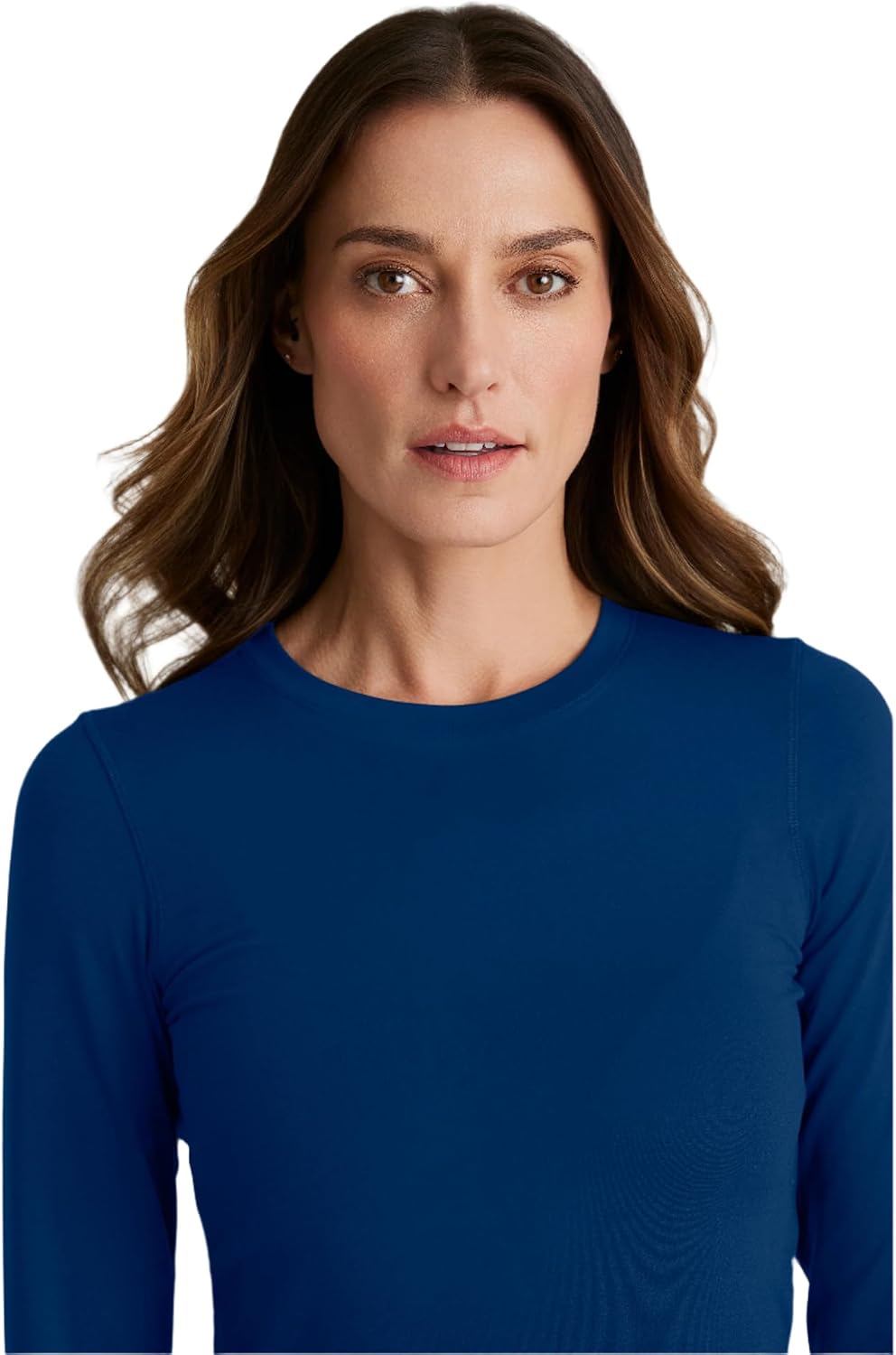 BARCO One Accelerate Relaxed Fit Underscrub for Women – Indigo, Long-Sleeve Scrub Base Layer w/ 360 Spandex Stretch, Moisture Wicking & Quick-Shed Fabric – 2XL, Regular Fit