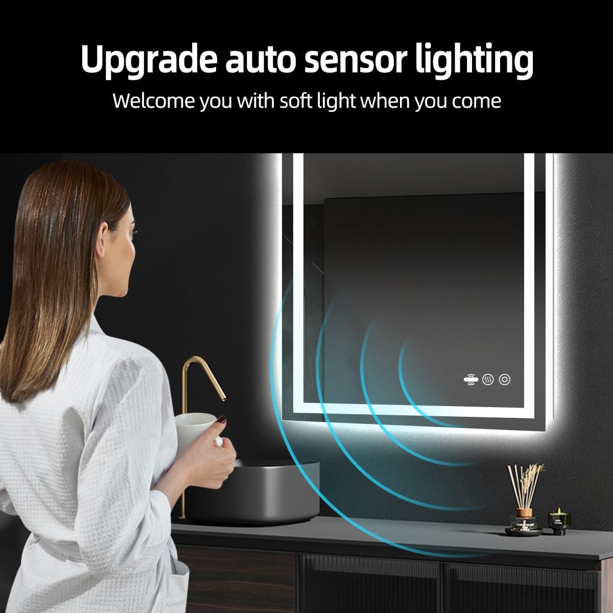 24" x 32" LED Lighted Bathroom Mirror with Lights - Motion Sensor