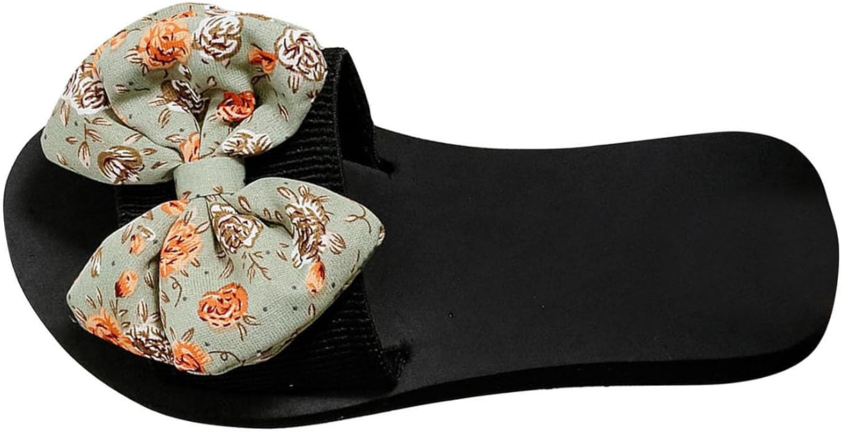 Women's Canvas Platform Wedge Sandals With Bowknot - 4 Inch Orthopedic Slides For Summer