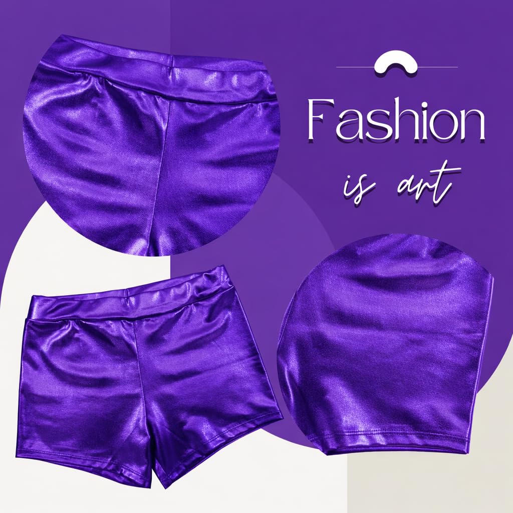 Glänzende Metallic-Shorts für Damen, sexy Damen-Shorts, für Kostüme, Diskotheken und Partys
