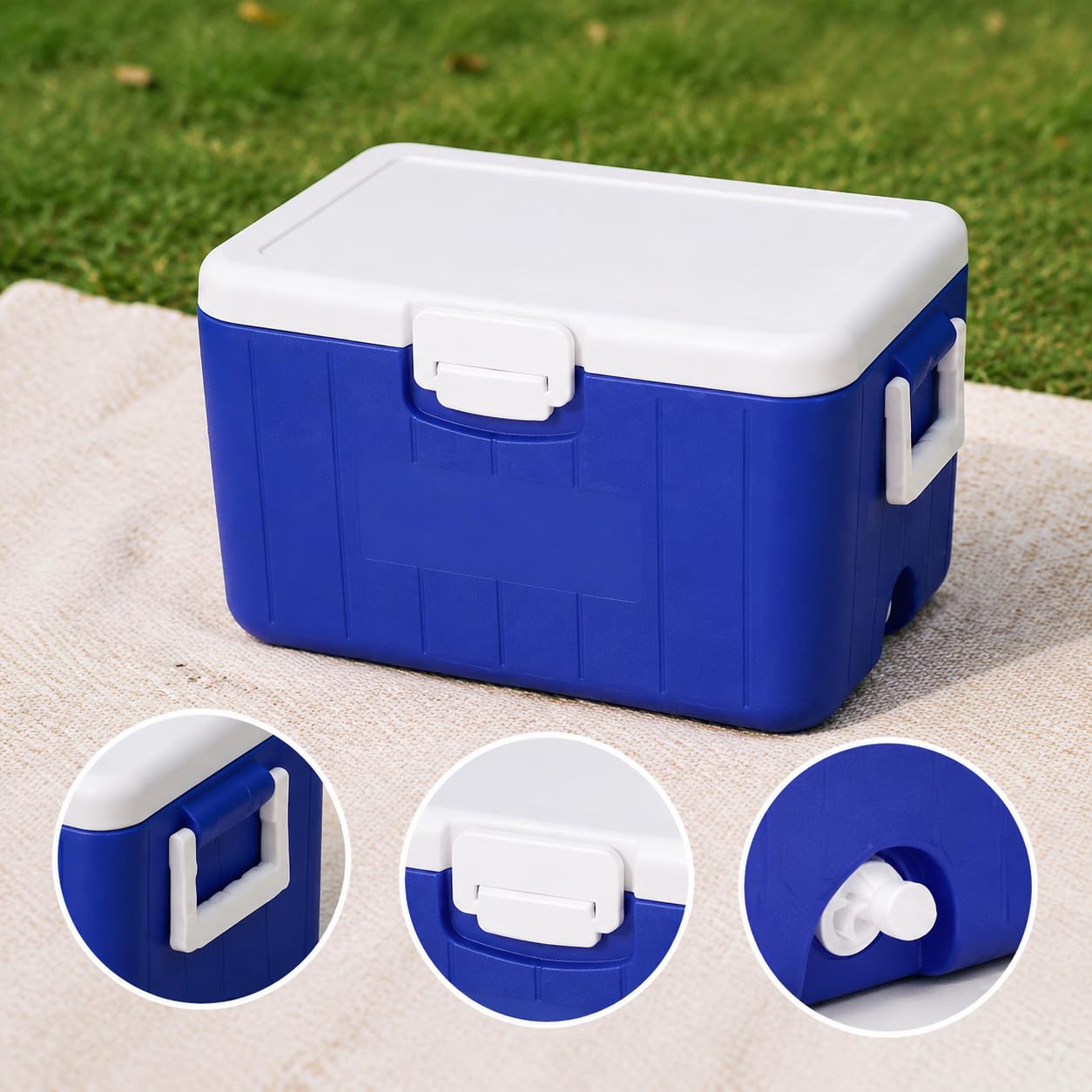 Kühlbox 30 Liter ohne, Tragbare Isolierbox und Warmhaltebox aus für Picknick und Camping, für Strand, Style to 2