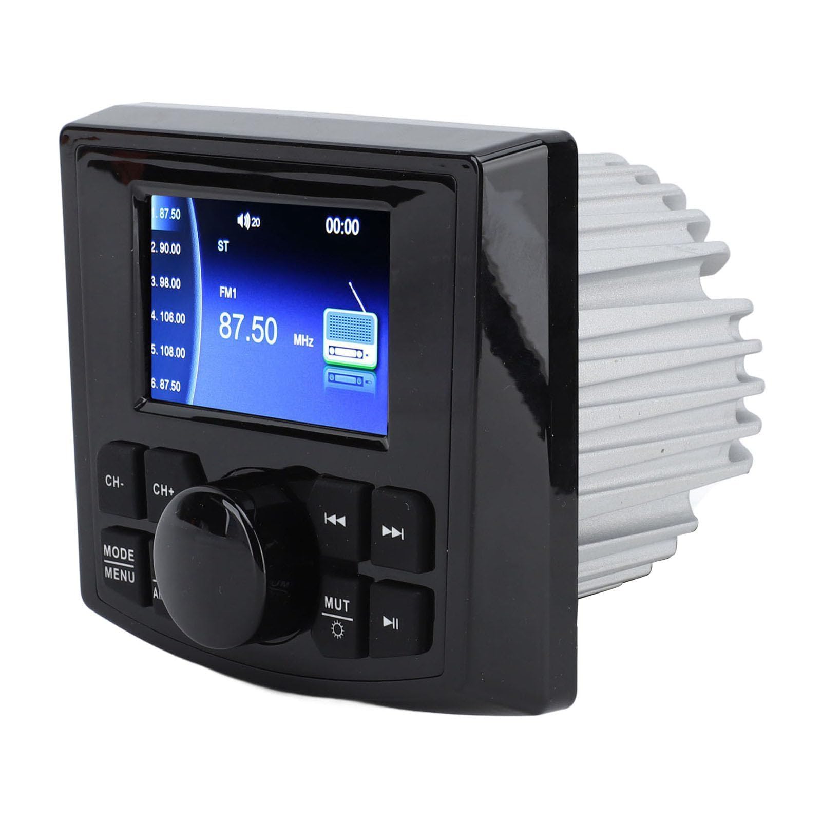 Radio Marine Bluetooth, Lecteur MP5 Bluetooth DC12 V, Lecteur Audio Marin Multifonctionnel étanche avec écran Tactile pour Bateaux, Yachts, Camping-Cars, Camions