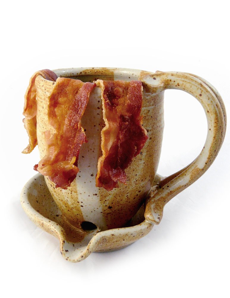 Stoneware Bacon Cooker Mug | Microwave Pour Grease Out - View #2