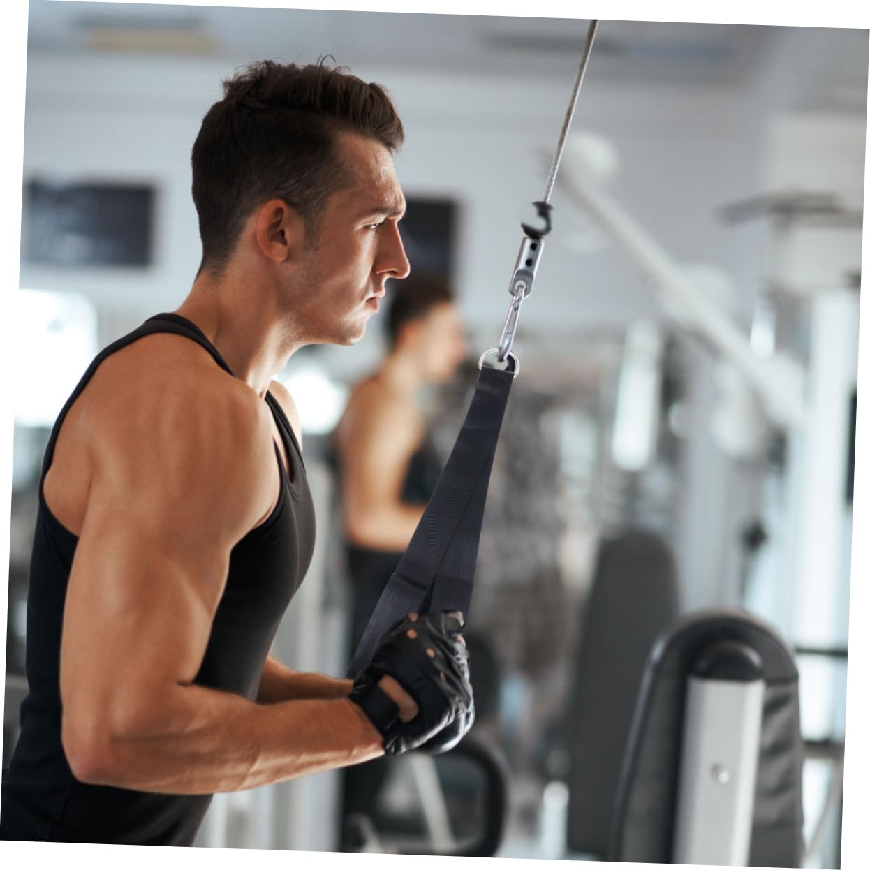 TOYANDONA 9stücke LAT-seilzugsystem Und -seilzugsystem Trainingsgerät Mit Hochfestem Nylonseil Inklusive Gerader Stange Und Zwei Griffen Mit Fußschlaufe Für Geräuscharmen Betrieb Und Flexibl