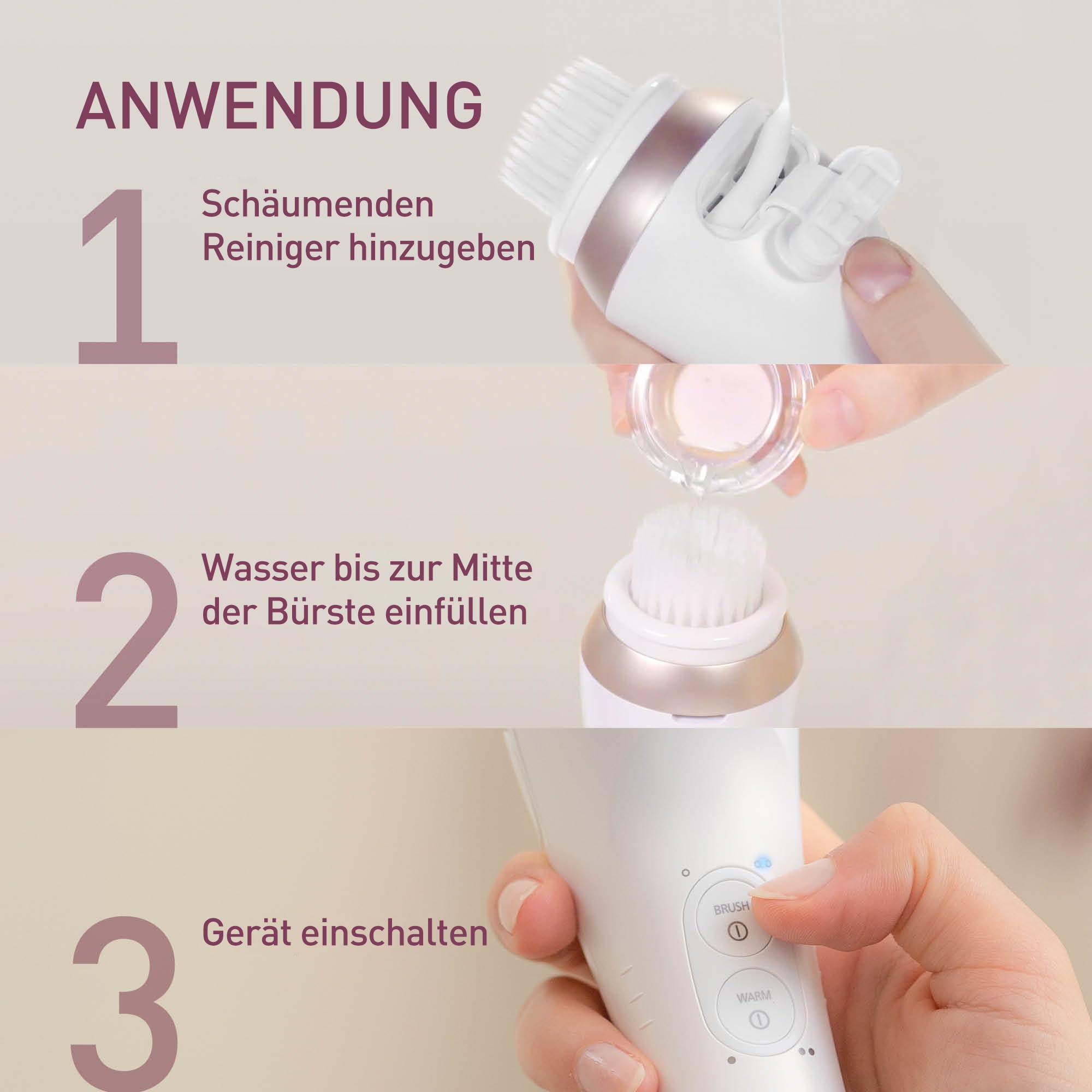 Panasonic Prestige 3-in-1 Gesichtsbürste EH-XC10, Japanese Rituals, Tiefenreinigung, Make-up-Entfernung, Mikroschaumtechnologie