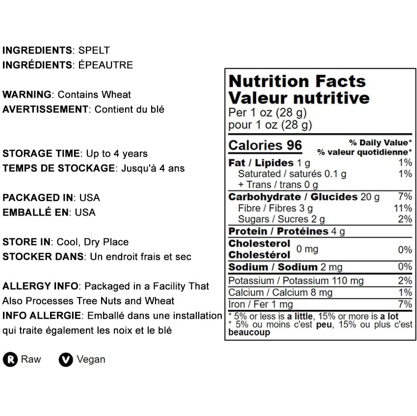 Miniatura 4 de Bayas de espelta, 1.5 libras. Un nutritivo grano antiguo para cocinar, hornear o refrigerios saludables. Rico en fibra, proteínas y hierro.