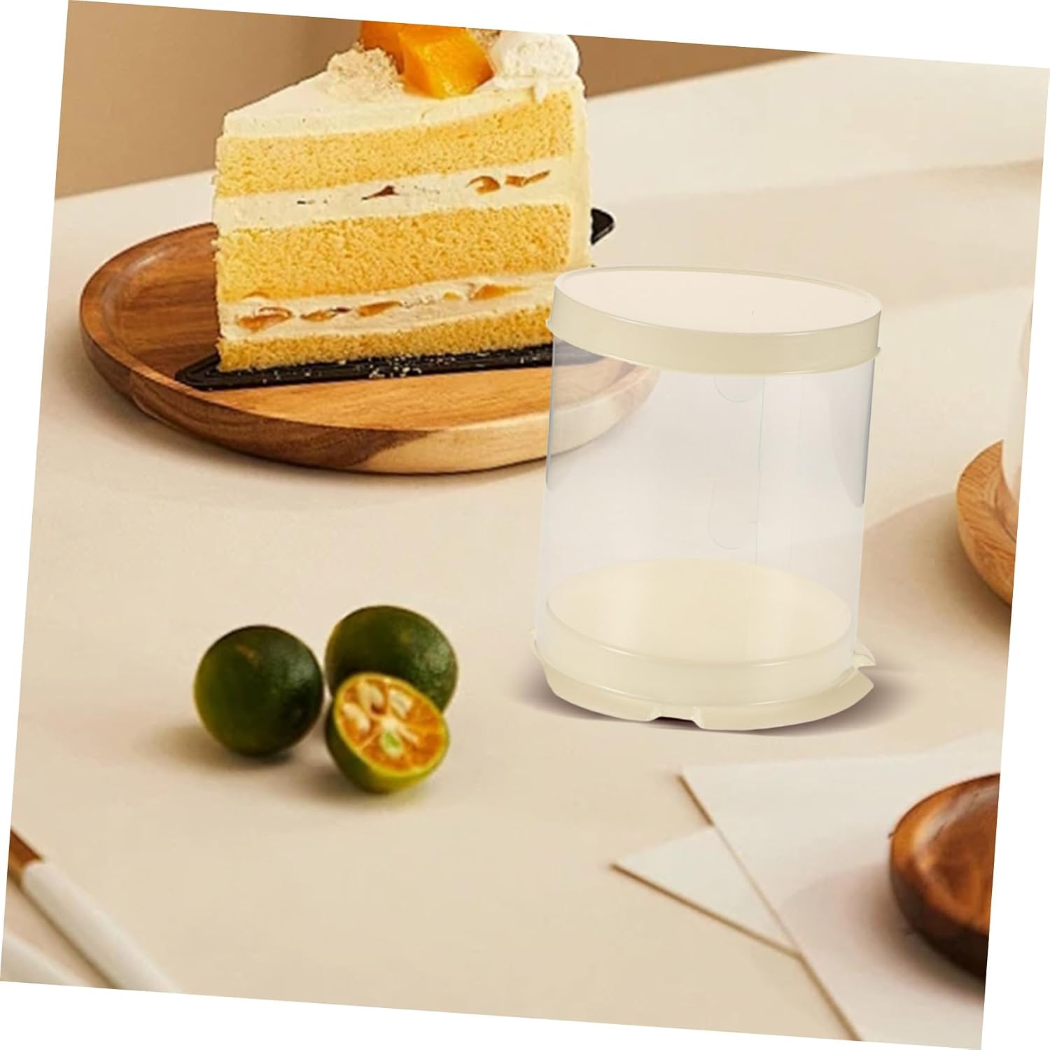 Alipis 10pcs Plastic Round Cake Boxes Treat Dessert Boxes Cake Carrier Mini Containers Lids for Small Treats