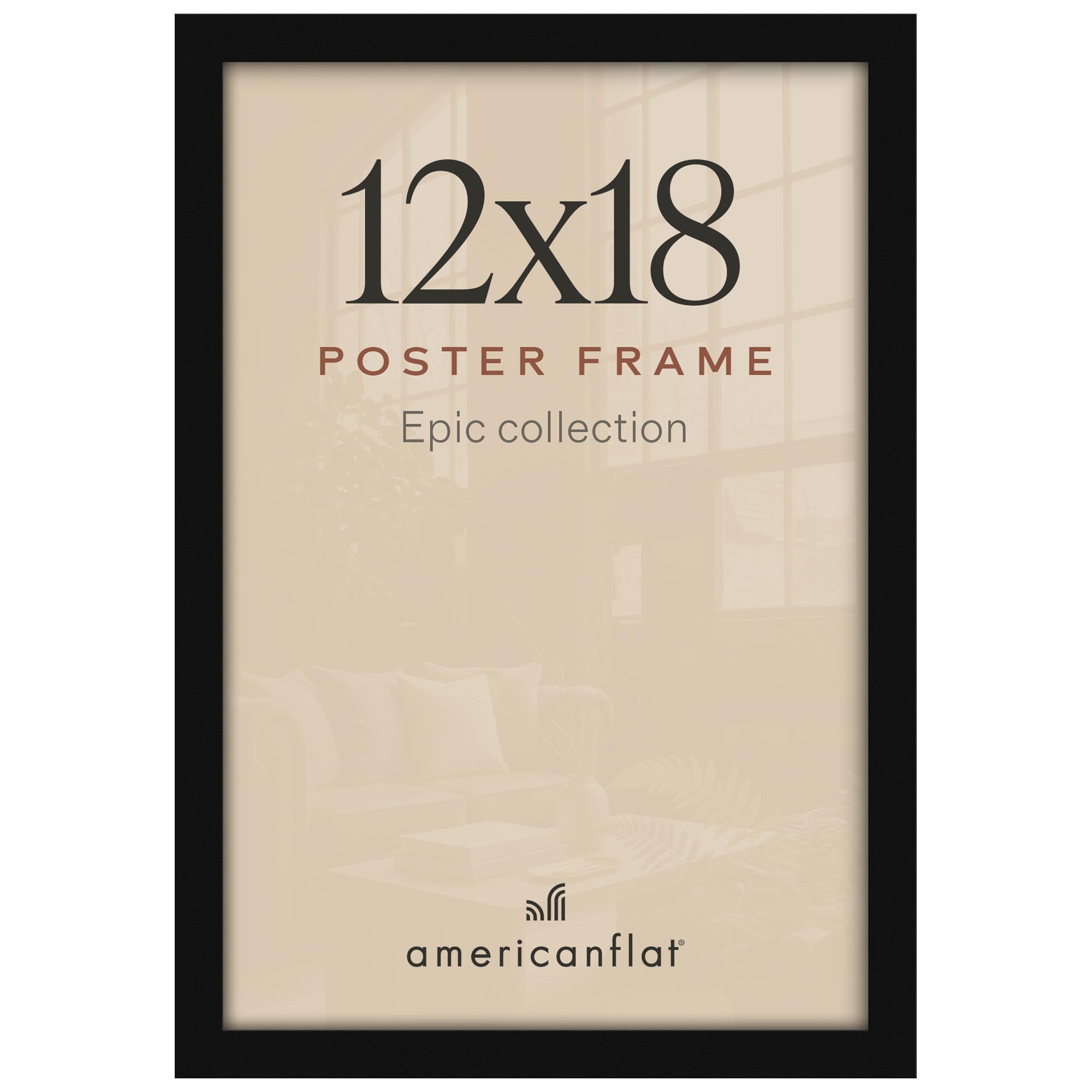 Americanflat 12x18 Poster Frame - Engineered Wood - Black