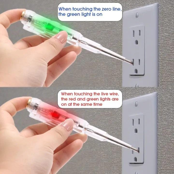 Image of 1 Pcs Electrical Voltage Tester Pen, 70-250V Induction Power Detector with in-built Screwdriver, Electric Current Tester with LED Color Light, Non-Contact AC Voltage Test Pen