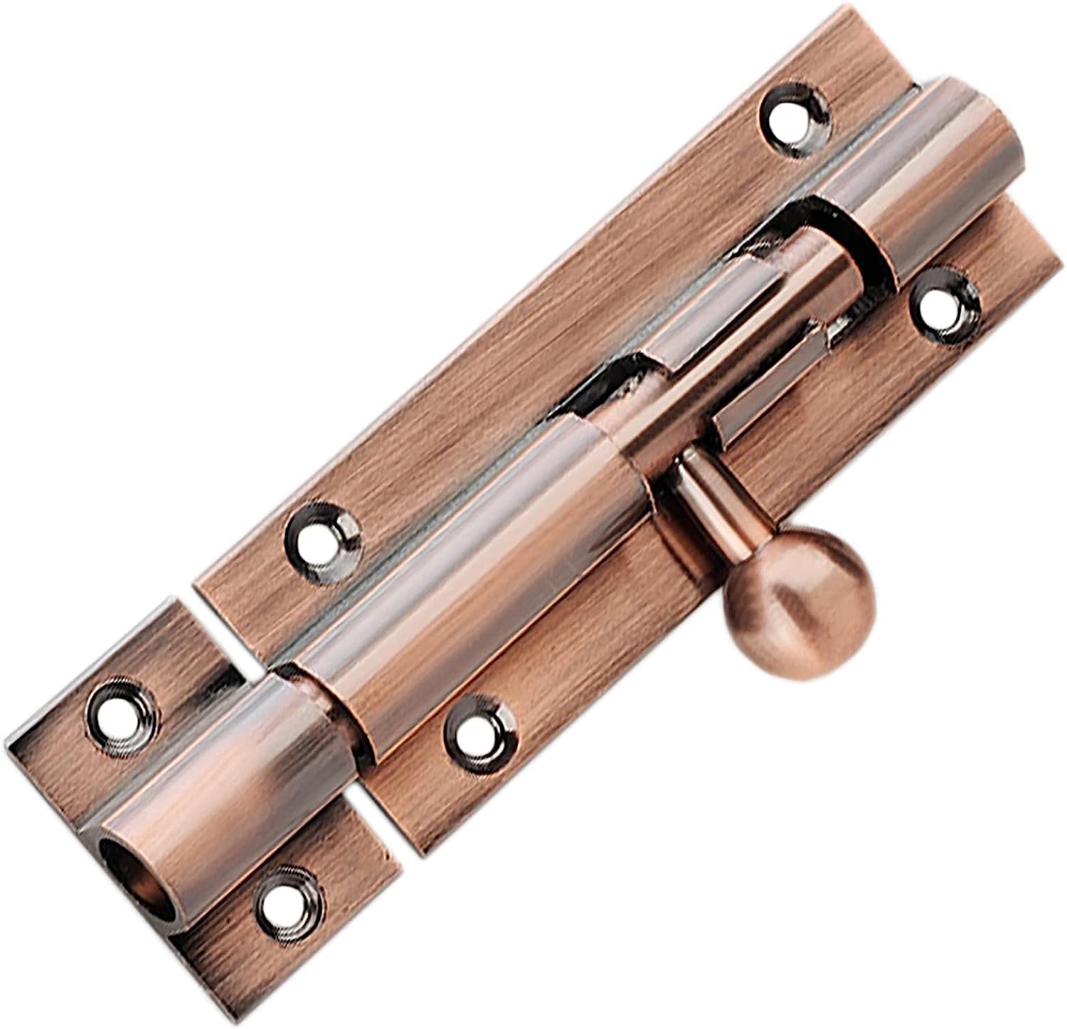 NVSFZGIYG Door Safety Chain, Latches Lock,Solid Cast Zinc Alloy Barrel Bolt, Thickened Slide, Easy to Install, Latch for Doors, Windows150m(Green Bronze)