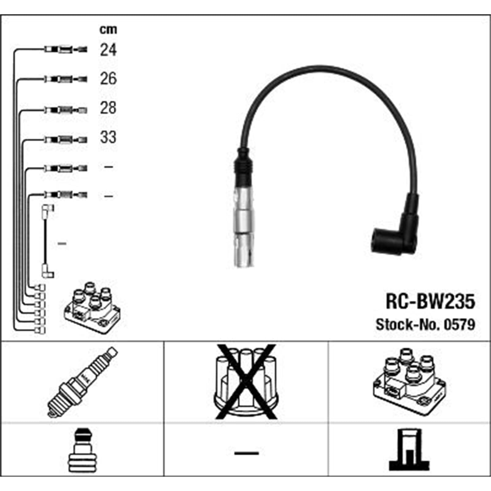 Cavo candela NGK | RC-BW235, 0579