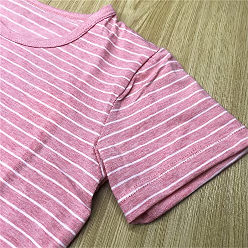 Image of Girl's Stripes Nightgowns Cotton Sleep Shirts Sleepwear Princess Nightdress