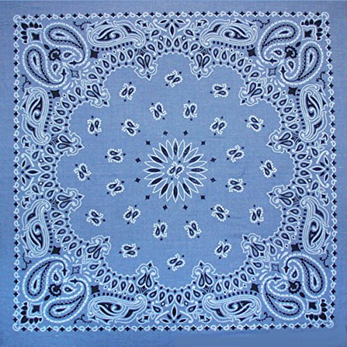 Hav-A-Hank Paisley Bandanna 22``X22``-Chambray Blue ##bicwarehouse