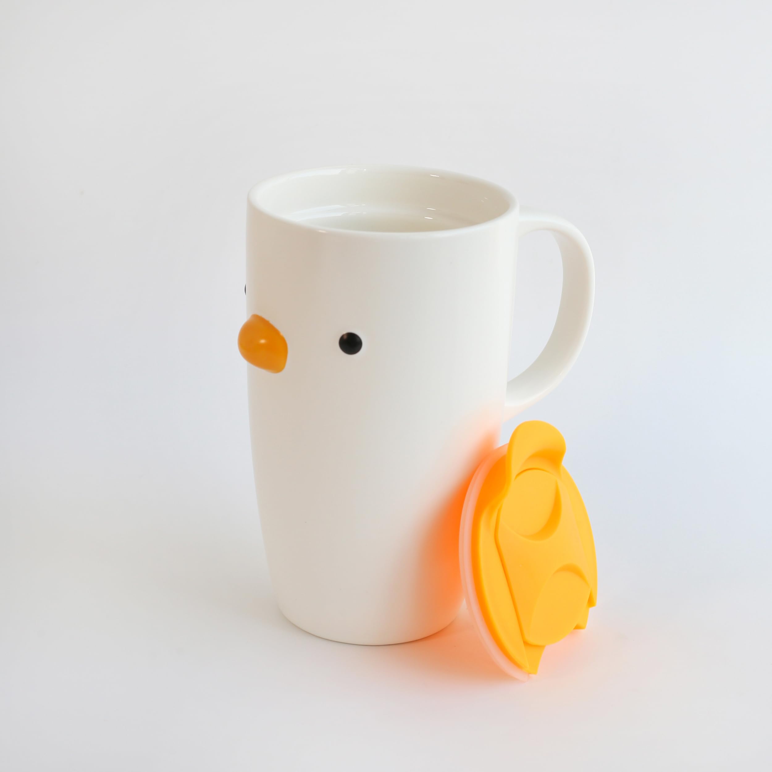 TULANDOT Duck Coffee Cup with Lid, Travel Mug with Handle, Sealed Lid, Cute Chick High Cup, Safety Ceramic - Image 3