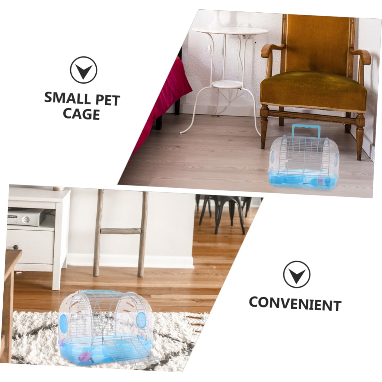 DOITOOL Maison de Transport Transparente pour Hamster, Plastique, Poignée de Transport, Abri Sûr et Confortable pour L’extérieur, Facile à Nettoyer Couleur Aléatoire