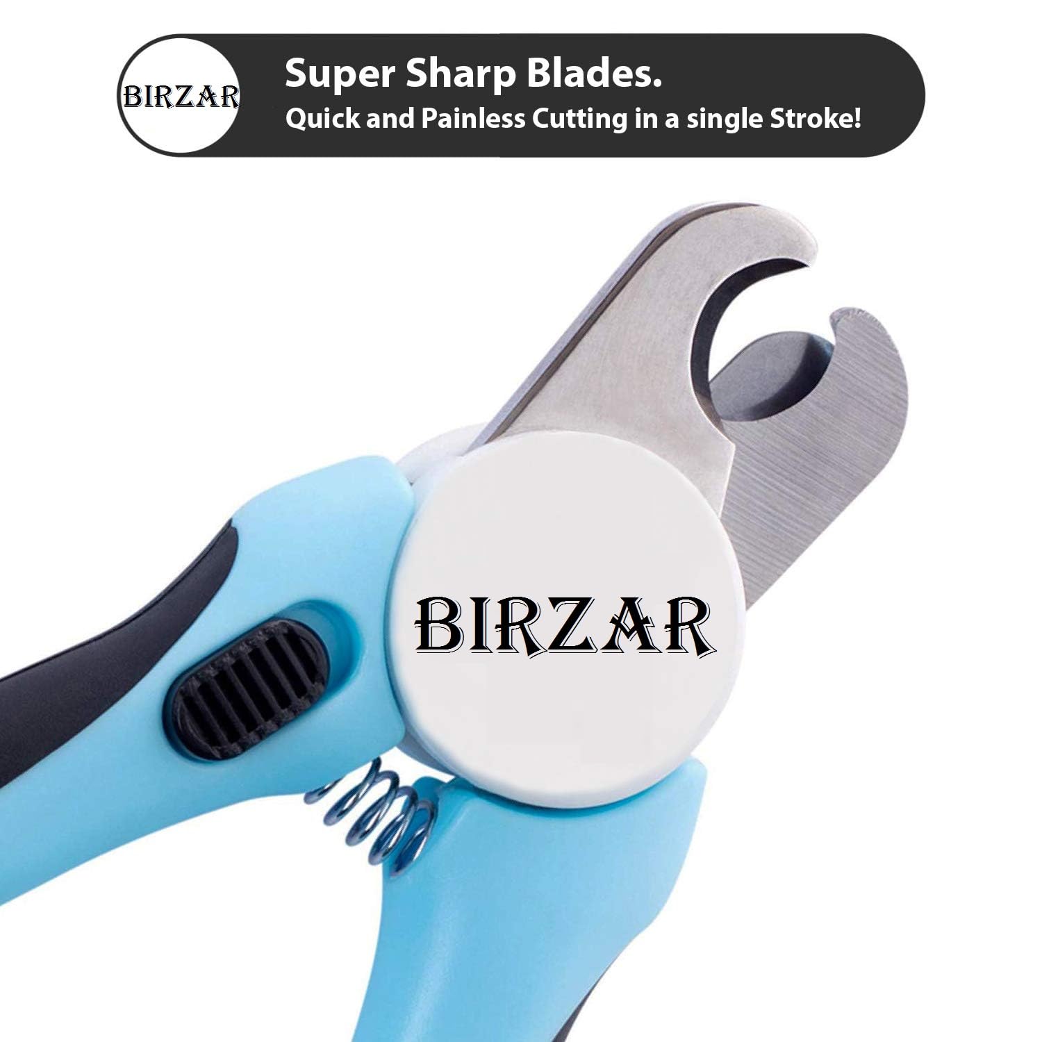 BIRZAR Dog Nail Clipper - Pet Nail Trimmer - 3.5mm Sharp Blade - Avoid Overcutting - Safety Gaurd Button - Nail Filer - Nail Cutter for Dogs & Cats (Basic Model) 2