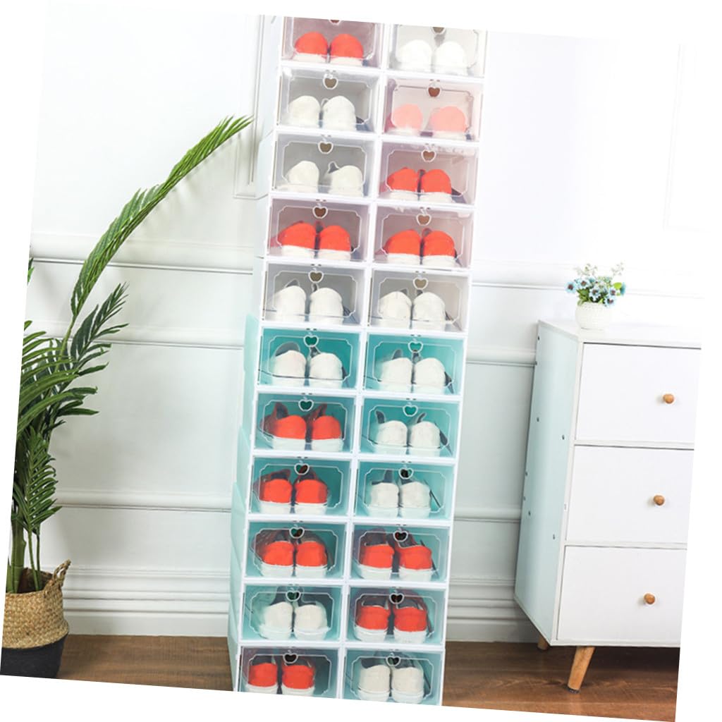 VILLCASE 6 pezzi Scatole Scarpe Trasparenti Impilabili Contenitori Plastica Grande Capacità con Apertura Frontale Organizer Cassetto Protettivo per Scarpe Facile Montaggio e Smontaggio