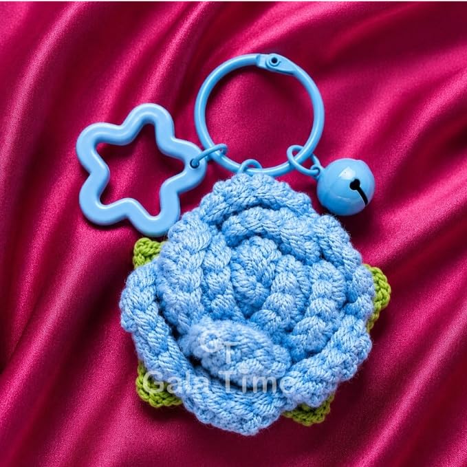 Image of Handmade Crochet Flower Keychain for Bags Keys Purse Backpack Cute Aesthetic Yarn Keyring Bag Charm Handmade Soft Thread Flower Keychain for Girls Women Kids Gifting and Daily Use