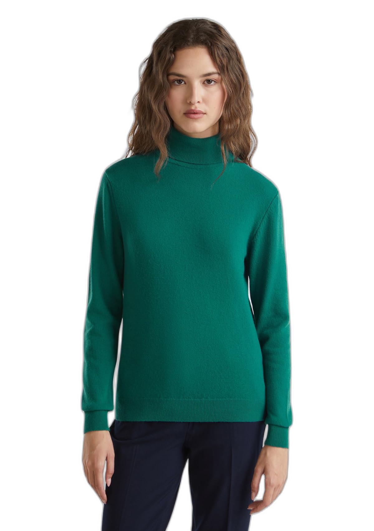 United Colors of Benetton Koszulka kolarska M/L 1002d2348 sweter damski, Zielony, XS