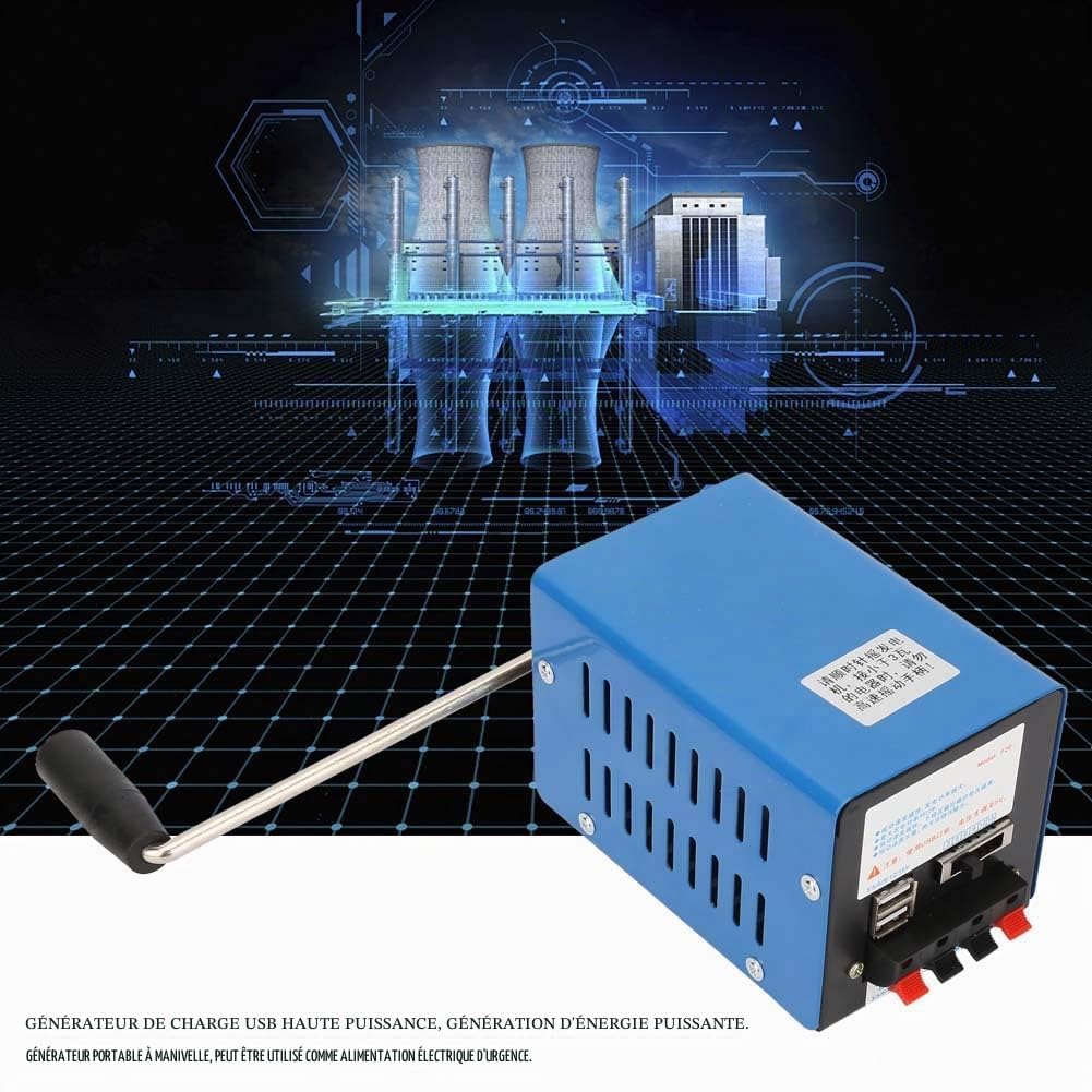 Générateurs à Manivelle, 20W Manuelle Générateur Haute Puissance Générateur de USB Portable D'urgence Dynamoteur Batterie Externe de Survie D'urgence pour Communication