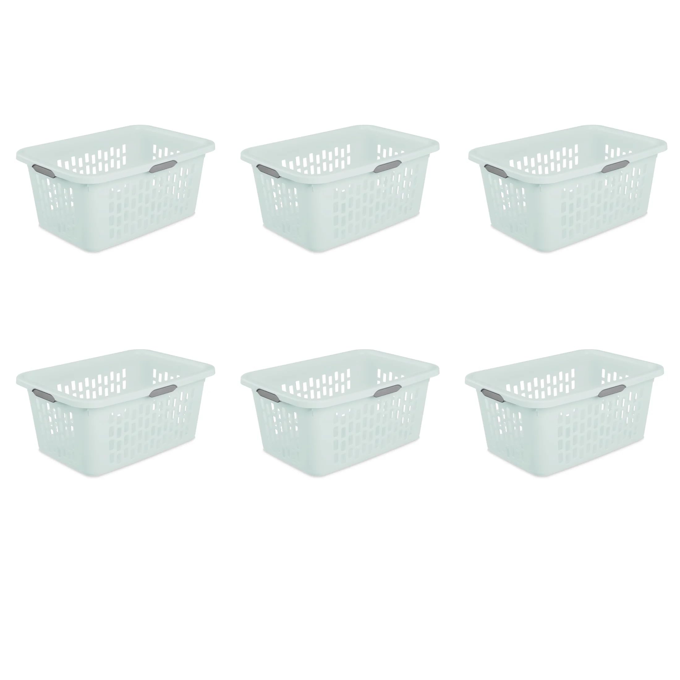 Large Laundry Basket with Ventilated Design and Comfort Handles, Lightweight & Durable, Ideal for Family Use, Approx. 19x26x12 Inches (6, Mindful Mint)