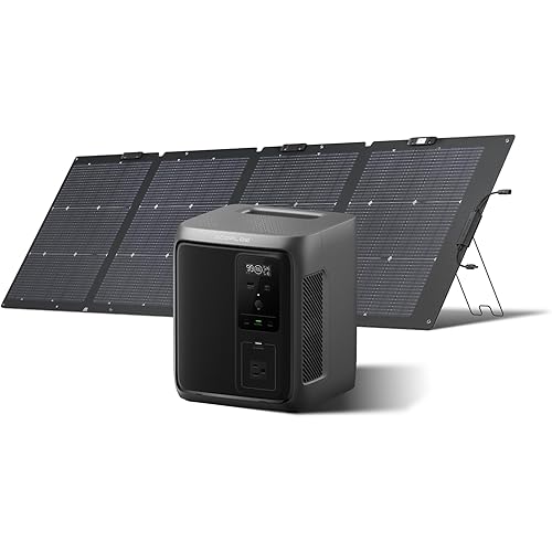 EF ECOFLOW Solar Generator DELTA 3 1000 Air with 220W Solar Panel, 960Wh LiFePO4 (LFP) Battery, 500W AC Output Portable Power Station for Home Backup Power, Camping & RVs