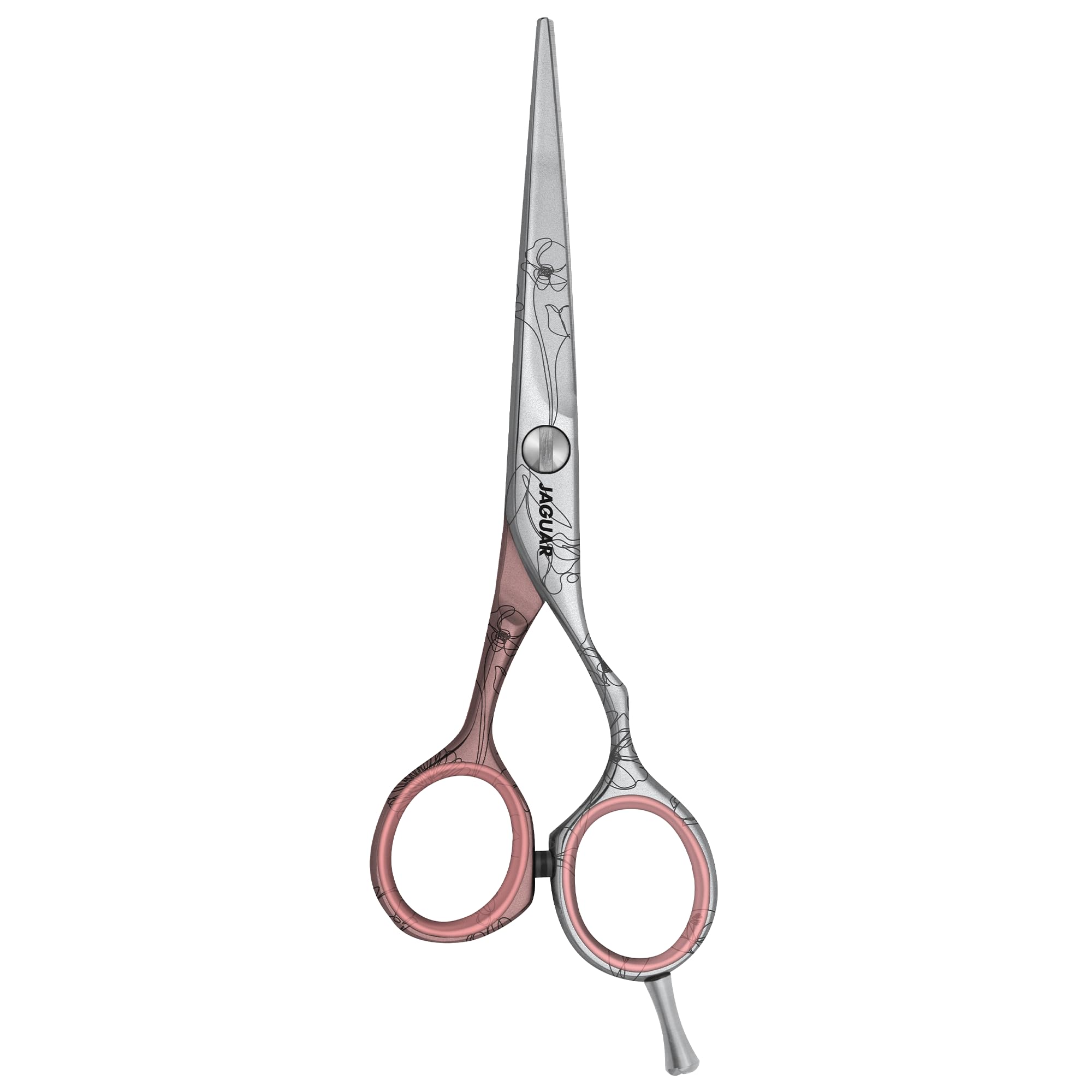 JAGUAR Ciseaux à cheveux JaguART TENDER LOVE 5.5" | Ciseaux de coiffeur en design offset | Revêtement high-tech anti-allergénique et résistant en qualité photo | Fabriqués en Allemagne